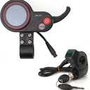 QS-S4 36V-60V Thumb Throttle LCD Display with Ignition Lock Key Fit for Zero 8 9 10 8X 10X Electric Scooters, 6PIN Display Meter E-Scooter Parts