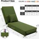6'' Chaise Lounge Cushions Outdoor with Pillow Water Fade Resistant | Olefin Double Water Resistant Lounge Chair Cushions with Removable Cover Straps Handle, Patio Lounger Pads for Pool Garden, 1 PACK-72"x21"x6"