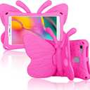 Feitenn Galaxy Tab A 8.0 Case for Kids 2019 SM-T290 / SM-T295, 3D Cartoon Butterfly Cover Non-Toxic EVA Kickstand Kid-Proof Shockproof Bumper Shell Girl Boy Gift for Samsung Tab A 8.0'' 2019 - Rose