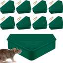 8 Pcs Mouse Station with Keys,Mouse Box,Mouse Station Indoor Outdoor for Friendly to Children and Pets for Kitchen Garage Basement Patio (Green)