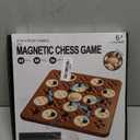 Magnetic Game Chess, Magnet Game, Magnetic Board Game for Kids Adults Family Games Night, 2 in 1 Multiplayer Magnet Chess Toy with 36 Stones & Connect-5-Piece Games, Magnet Chess Set Gift(Brown)