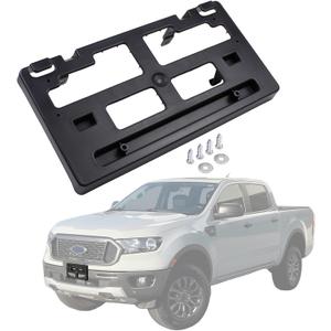 MOTOKU Front Bumper License Plate Bracket Mounting Holder Frame for Ford Ranger 2019-2023 with Screws