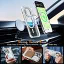 for iPhone 15 Pro Case Clear with Kickstand and Screen Protector - Wireless Charging Compatible,21ft Military-Grade Drop TestedShockproof Slim Fit Magnetic Crystal Cover - White