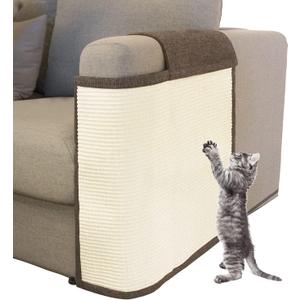 Cat Scratch Furniture Protector with Natural Sisal for Protecting Couch Sofa Chair Furniture,Couch Protector from Cat Claws 23.6L''*19.7W'' (Brown, Left Handed)