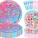 30 Pcs 6 7 Birthday Decorations, 6 7 Birthday Theme Party Decor, Dishes & Forks Set: Plates and Forks for 67 Party Decorations