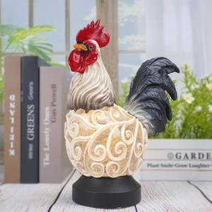 Spring Rooster Snow Globe Decor with 6H Timer, Swirling Glitter Snow Globes Spring Figurine Decorations, USB/Battery Operated, for Spring Holiday Home Decor and Gift (Rooster)