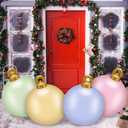 Jetec 4 Pcs 32 Inch Giant Inflatable Christmas Balls Ornaments Pastel Christmas Decor Outdoor Large Xmas Blow Ball Ornaments for Holiday Candy Themed Party Outside Front Door Yard Lawn Porch Decor