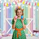 XCKALI Spring Easter Backdrop Colorful Wood Pastel Easter Eggs Flowers Photography Background Party Decoration (8x6ft)