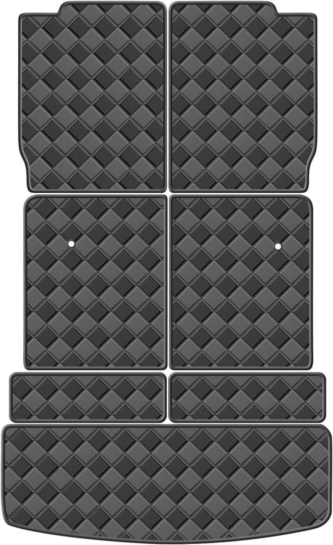 Cargo Mat for 2017-2023 GMC Acadia 6 Seats Trunk Mat & 2ND+3RD Row Rear Backrest Mat, All Weather Rear Cargo Liner Back Seat Cover Protector (6 Seats)