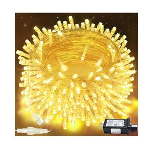 Connectable 200 LED String Lights Indoor Outdoor with Timer, 66FT 13 Modes Warm White Christmas Lights Waterproof, Twinkle Fairy Lights Plug in Clear Wire for Christmas Tree, Bedroom, Classroom Decor