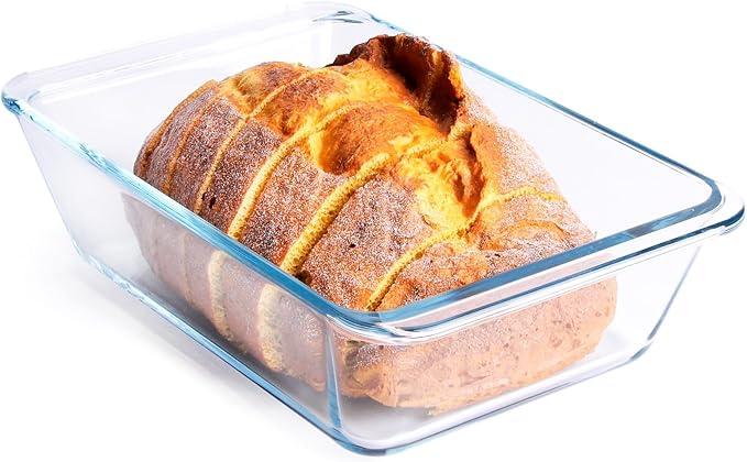 Deep Clear Glass Baking Dish, Rectangular Tempered Glass Baking Pan, Larger casserole dish. -1.4 Liter