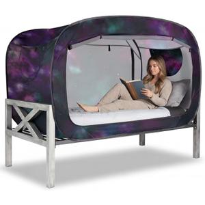 ANC POP Bed Tent Full Bed Canopy Portable Dream Tent for Adult Indoor Sleeping Tents with 2 Doors Breathable Private Space Tents, Galaxy, 56.3"W x 78.7"L