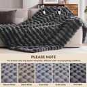 Anysay Heated Blanket King Size with 1/2/4/6/8 Hours Auto-Off 10 Heat Level, 90'' * 100'' Cozy Faux Rabbit Fur Bubble Electric Blanket with Overheat Protection(Dark Grey)