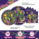 Mardi Gras Party Plates and Napkins Supplies -101Pcs-Carnival Theme Tableware with Forks & Tablecloth, for Parades,Celebrations & Fat Tuesday Decorations,Serves 25