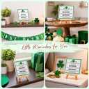 St Patricks Day Decoration - Happy Saint Patricks Day Accessories Decor, Wood Ceramic Irish Blessing Table Desk Sign, Green Lucky Shamrock Home Office Spring Tiered Tray Decor Centerpiece