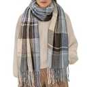 YSense Winter Scarf for Women, Fashion Long Plaid Scarves Warm Big Tartan Blanket Wrap Shawl Ladies Gifts