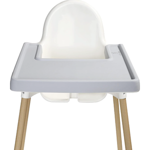Highchair Grippy Coverall Placemat, Compatible with IKEA Antilop, Highchair Accessories, Wipeable, Silicone Placemat for Highchair Tray (Gray)