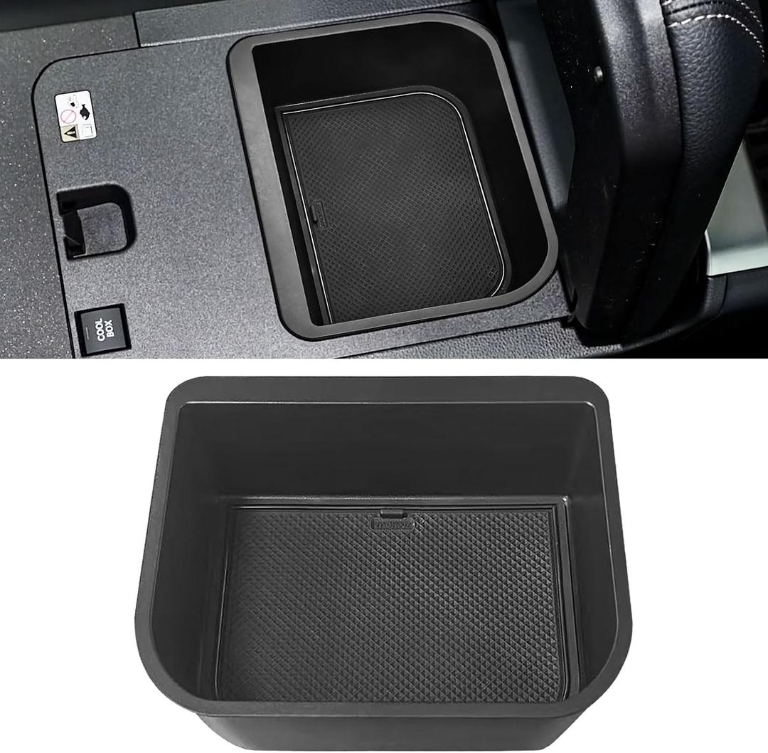 Cool Box Organizer fit for Toyota Land Cruiser Prado 250 2024-2027 & Lexus GX550 2024 2025 Extra Storage Space - No-Slip Center Console Organizer ABS Plastic Double Storage Space(Only Fit Cool Box)