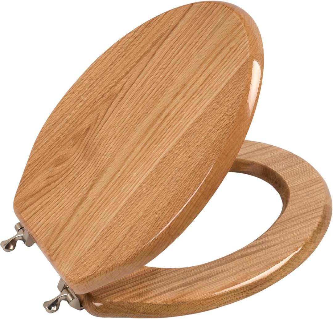 Toilet Seat, Oak Wood, Solid Wood, High Gloss Finish, PIKLiDS (Elongated)