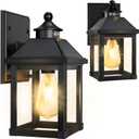 2Pack Solar Porch Lights Outdoor, Solar Sconce Lights Outdoor with Motion Sensor, Waterproof Wall Light with Clear Panel for Garage, Porch, Yard, Front Door,5.8 * 5.8 * 11.8in