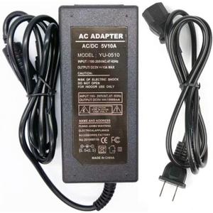 Power Supply 5V 10A 50W, AC 100V-240V to DC5V Transformers, Adapter Converter Charger for LED Strip Light,CCTV Camera,USB-HUB,Security System Computer Project,5.5x2.1mm Plug