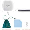 Mocado Compact LED Magnifying Travel Makeup-Mirror - 4 inches 1X/10X Magnification Small Hand Pocket Dimmable Double Sided USB Rechargeable Touch Screen, Portable Tabletop Cosmetic (White)