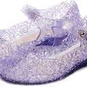Flats Mary Jane Dance Party Cosplay Shoes, Snow Queen Princess Sandals for Little GirlsToddler, Birthday, Christmas (Purple)