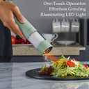 Electric Salt and Pepper Grinder Set, USB Rechargeable, Automatic Salt and Pepper Mill Grinder with Adjustable Coarseness, Electric Salt Shakers, LED Light, Refillable (2 Packs, Buttercream)