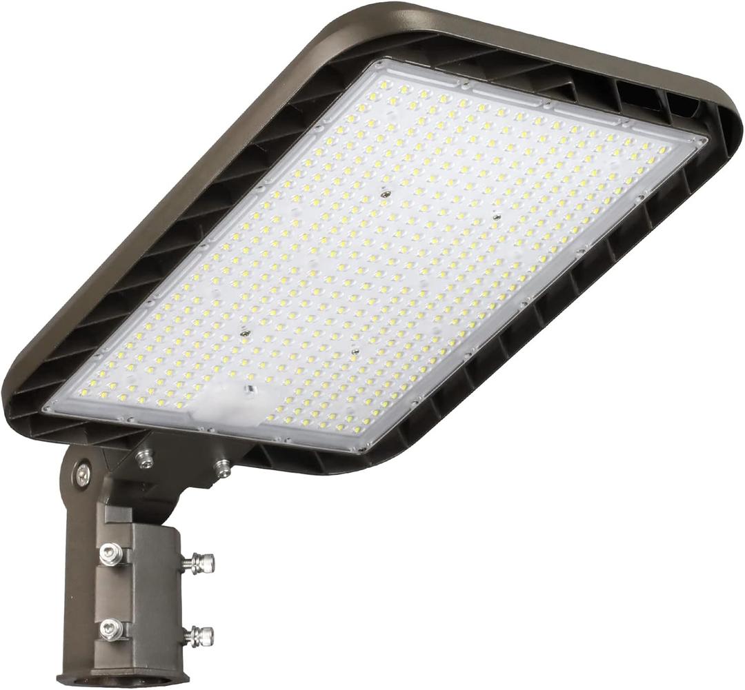 LED Parking Lot Light 300W 45000LM 5000K Quick Installation Slip Fitter Shoebox Pole Lights Outdoor IP65 Waterproof 120-277V 150LM/W Commercial Street Area Lighting for Parking Lot, Road