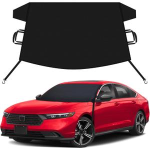 EcoNour Car Snow Cover Compatible for Honda Accord | Windshield Cover for Ice and Snow with S-Hook Straps | Heavy-Duty 600D Oxford Winter Car Cover, Waterproof & Anti-Slip