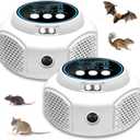2026 Upgraded Mouse Repellent Ultrasonic Plug in Mice Repellent Indoor Control for Rodent Rat Mouse Mice Squirrel 3 IN1 Electronic Repellent Devices for House Garage Basement Attic,2 Pack(White)