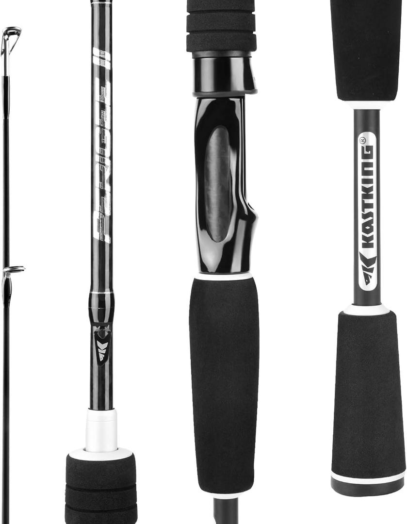 KastKing Perigee II Spinning & Casting Fishing Rods, Fuji O-Ring Line Guides, 24 Ton Carbon Fiber Casting and Spinning Rods - Two Pieces, Twin-Tip Rods and One Piece Rods
