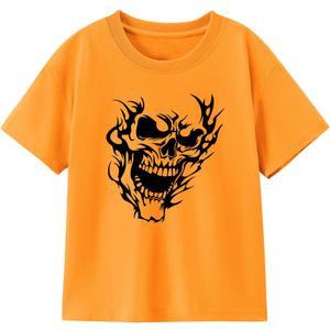 Halloween Shirts for Kids Toddler Boys Girls Pumpkin Shirts Ghost T-Shirts Clothes Short Sleeve Cotton Tee 2-8T (Orange)
