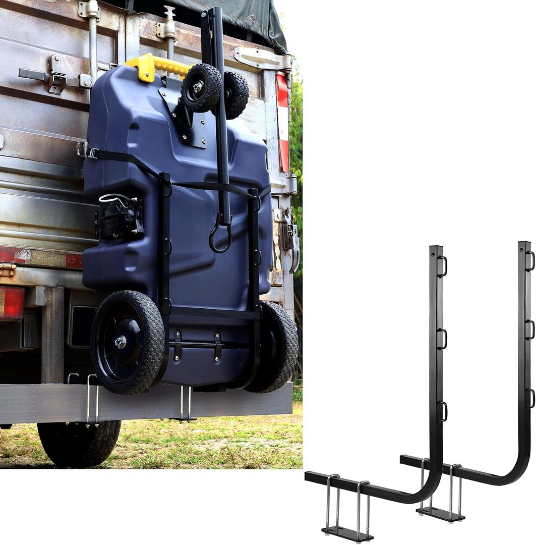 RV Bumper Mount Tote Tank Holder Carrier Heavy Duty Steel Support with Straps