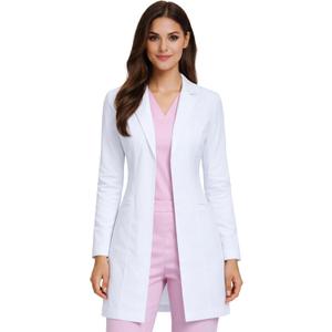 Maison Blanc Med Apparel Women’s Slim Fit Lab Coat – Premium Coat with Princess Seams, 2 Pockets, 235 GSM OEKO-TEX® Certified (SLIM FIT, MEDIUM - US 4-6)