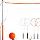 Franklin Sports Volleyball + Badminton Combo Sets - Backyard + Beach Outdoor Volleyball + Badminton Net Set - Portable Badminton + Volleyball Net with Poles - Volleyball, Rackets + Birdies Included, Net size : 20 Inch x 1. 5 Inch