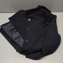 Women's Winter Single Breasted Pea Coat Casual Stand Collar Overcoat Work Office Classic Jacket with Pockets(Navy Blue, S)