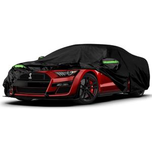 Waterproof Car Cover Replace for 2005-2025 Ford Mustang, 6 Layers All Weather Custom-Fit Mustang Full Car Covers with Zipper Door for Snow Rain Dust Hail Protection