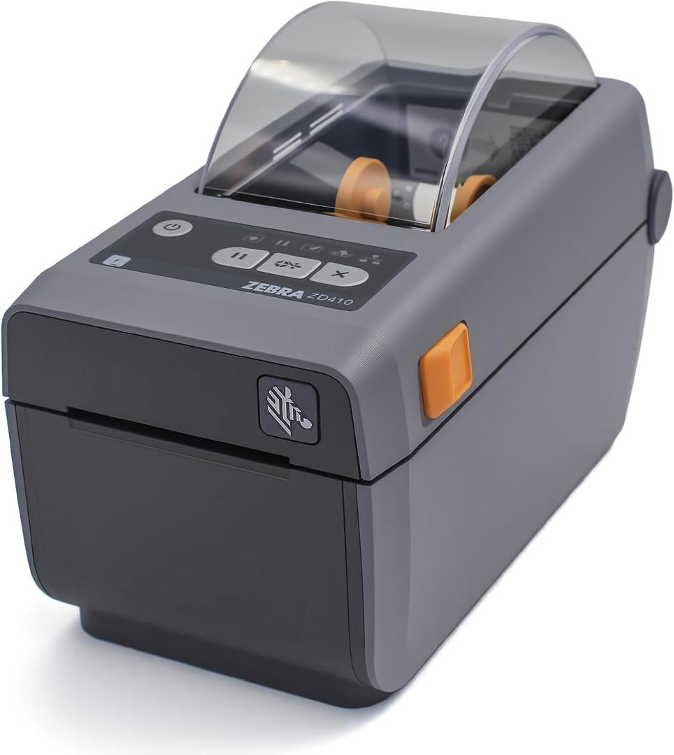 Zebra ZD410 203dpi Direct Thermal Desktop Monochrome Printer Print Width of 2 in USB Connectivity, USB Host - Grey- ZD41022-D01000EZ