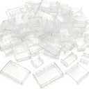 ZHX 72PCS Clear Transparent Window House Building Brick Toy Classic Flat Plates Pieces and Parts Block Compatible with Major Brands (White Mix)