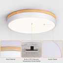 Yiisem Dimmable Wood LED Flush Mount Ceiling Light, 5CCT 2700K-6000K Modern Round Close to Ceiling Lighting Fixtures, Minimalist White Ceiling Lamp for Living Room, Bedroom, Laundry Room