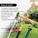 Garden Hose Splitter, 3/4 Rust and Freeze Resistant Outdoor Hose Manifold with 3 green Extra Long Handles Faucet Adapter-Heavy Duty Brass 3-Way Valve