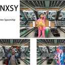 YYNXSY Spaceship Science Fiction Series backdrops and Earth Background Window Scene Spaceship Photography Space Station Children's Room Decoration Photo Shooting Small Video Background 7X5FT YY-2015