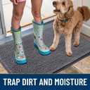 Smiry Dog Door Mat for Muddy Paws 36x24, Absorbs Moisture and Dirt Doormat, Non-Slip Washable Quick Dry Chenille Front Door Mat Indoor Entrance, Entryway Carpet for Inside Floor, Dark Grey