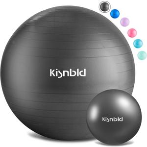 Exercise Ball, Extra Thick Yoga Ball for Workout Pregnancy Stability, 4 Sizes Anti-Burst Balance Ball with Foot Pump - Heavy Duty Fitness Ball Chair for Office, Home & Gym (XXL,(31-34in,78-85cm), Dark Black)