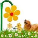 Crazy Daisy Sprinkler - 360 Rotating Dancing Crazy Daisy Water Sprinkler for Lawn Garden, Funny Sunflower Water Sprinklers for Dogs Outdoor Play, Irrigation Tool for Yard Watering - Yellow