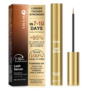 Lash Serum for Eyelash Growth Visible Results in 7 Days, Powered by W-Peptide Technology, Fuller-Looking Lashes, Hormone-Free & Gentle for Sensitive Eyes (0.1 fl oz)