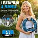NON-EXPANDABLE Garden Hose 25 ft, Heavy Duty Flexible Water Hose, Kink Resistant Lightweight Hybrid Hose with Durable Fabric Skin, Leakproof Hose Male to Female Fittings