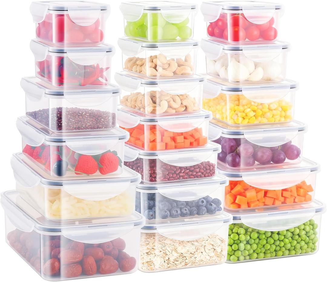 36 Piece Airtight Food Storage Containers,BPA-Free Plastic Jars with Lids, Stackable & Leakproof for Kitchen Pantry Fridg, Perfect for Snacks Cereal Flour Meal Prep (6 Size, 36 pcs)
