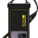 Waterproof Phone Pouch Floating, IP68 Waterproof Phone Case for iPhone 16 Pro 15 14 13 12 11 Pro Max Samsung Google, Dry Bag with Adjustable Lanyard, Up to 6.7'' Black